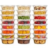 Cozary Envases para Alimentos con tapas, 24 Pieza Contenedores de alimentos Deli (24-12oz), Recipientes de Plástico Alimento Herméticas, Aptos para el Microondas y el Lavavajillas