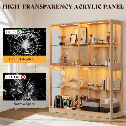 Image of AMERLIFE 60-Inch RGB Display Cabinet with Glass Shelves