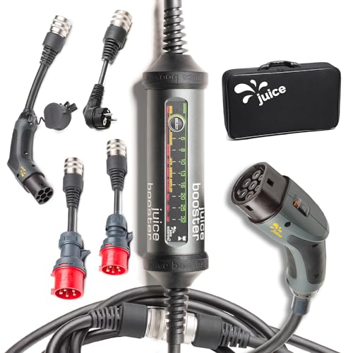 Juice Booster 2 - Mobile Ladestation 22 kW Schweizer Design Adapter für alle Steckdosen Typ 2 Ladekabel automatische Adaptererkennung wetterfest & robust
