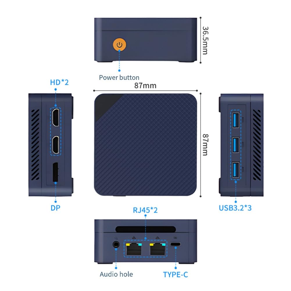12 GB LPDDR5 4800 MHz Mini PC ZX06 Twin Lake N150 Win11 komputer stacjonarny gamingowy Dual LAN Dual HD Display Port