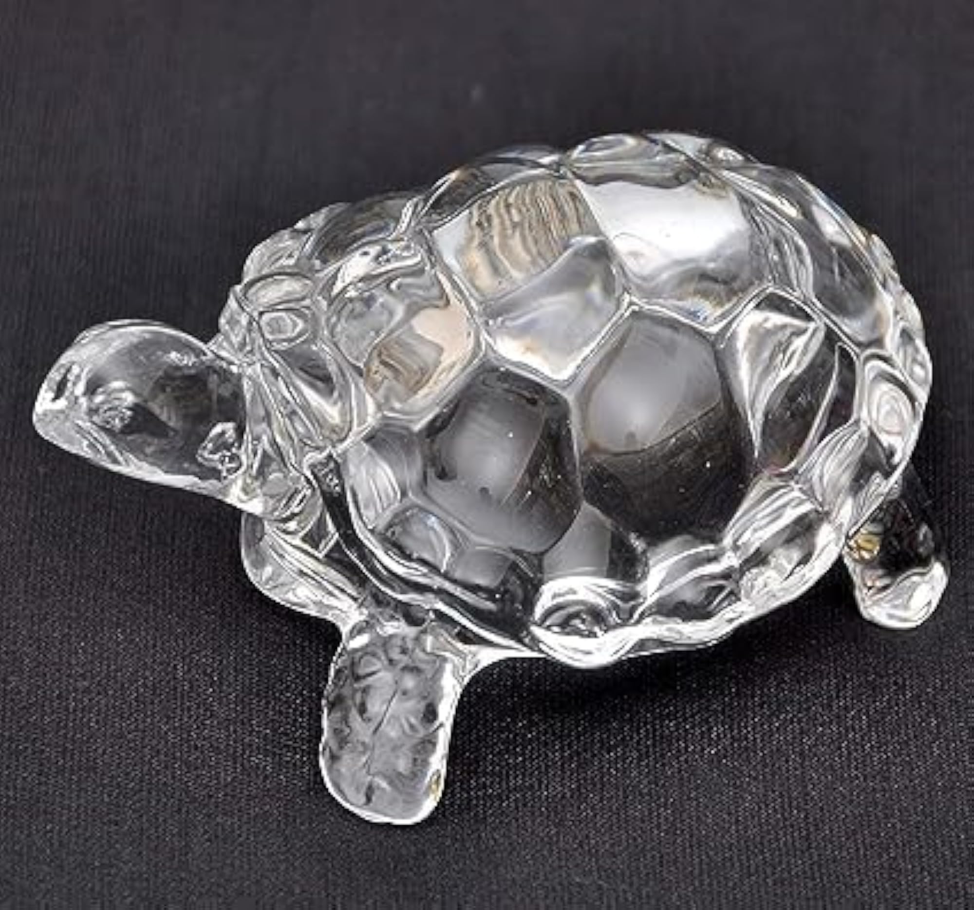 Crystal Turtle Ashtray with Square Base, Premium Glass Design