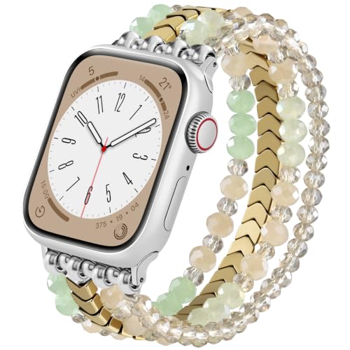 Image of MOFREE Beaded Apple Watch Band for Women 42 /44 /45 /46 /49mm Elastic Strap