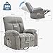 DUMOS Rocker Recliner Chair, Swivel Recliner with Vibration Massage & Lumbar Heating, 270° Rotating Chenille Fabric Recliner with footrest for Living Room & Bedroom, Grey