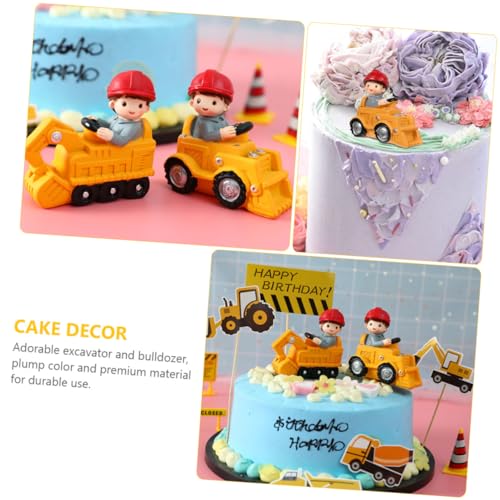 TOYANDONA 4 Peças Enfeites De Escavadeira Brinquedos De Caminhão Para Meninos Decorações De Carro Ma