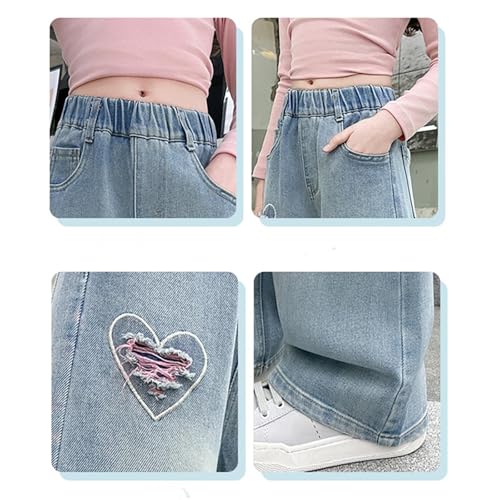 Girls Stretch Denim Pants Comfortable Soft Fabric Casual Active Wear Durable Design for School Outdoor Adventures2