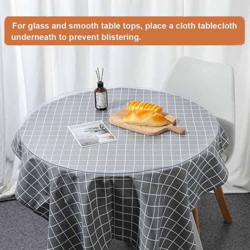 Nappe transparente ronde 125cm imperméable film 3mm lavable - 4
