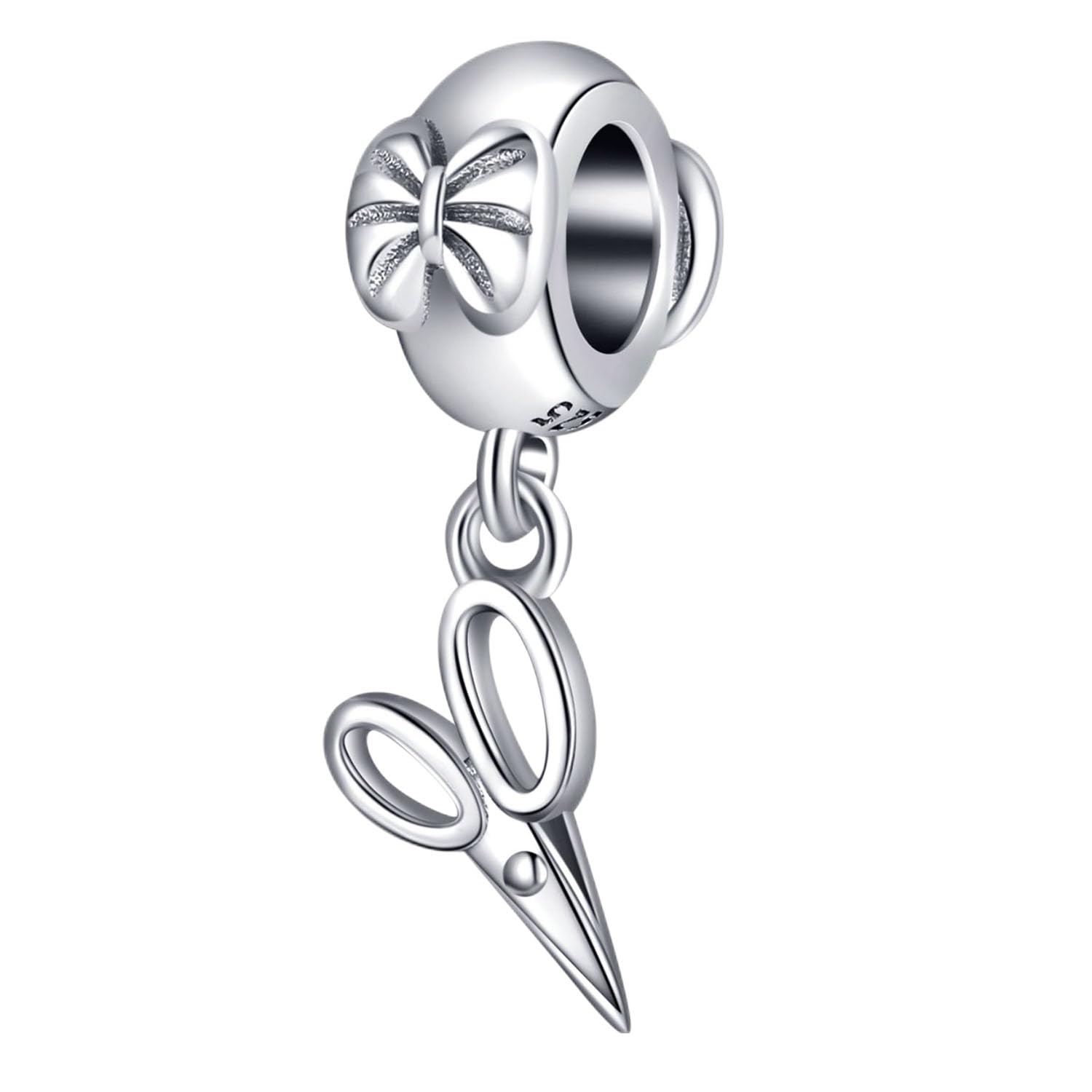 Collana con forbici in argento sterling 925; Collana a