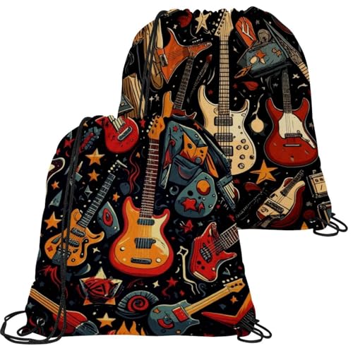 Sac à cordon guitare électrique multicolore de sport et gym