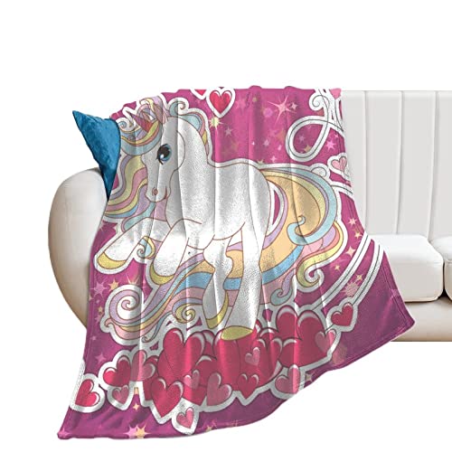 Couverture en flanelle licorne rose contre le froid plaid canapé chaud - 2