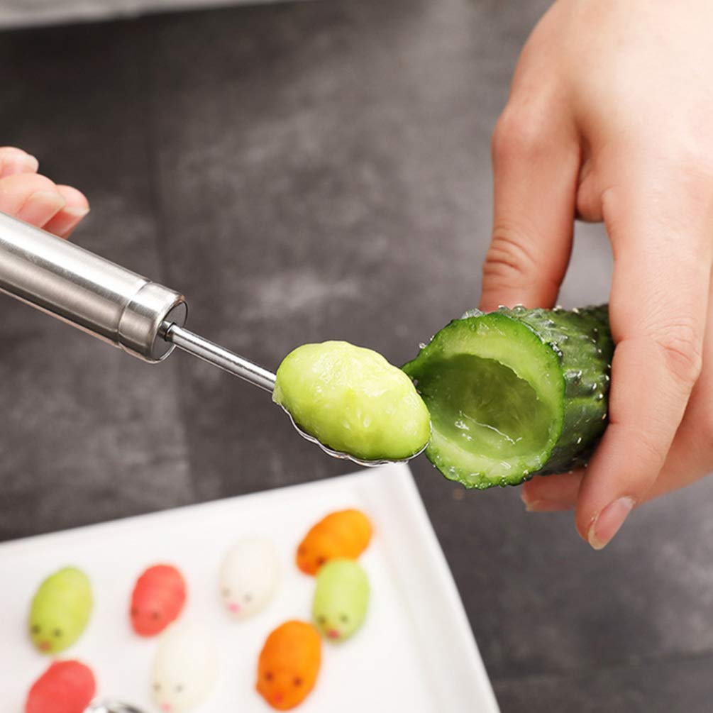 Angoily 4stücke Fruchtkugelausstecher Melonenkugelausstecher Edelstahl Obst Und Gemüseausstecher Mit Kugellöffel Für Melonen Löffel Für Fruchtkreationen