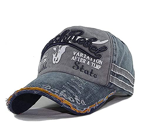 CheChury New Unisex Baseball Cap Cotton Blended Motorcycle Cap Adjustable Outdoor Cap Classic Cotton Leisure Retro Man Cap Hip Hop, blue