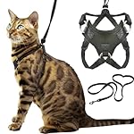 Houdini™ Escape Proof Cat Harness and Leash Set by OutdoorBengal for Walking Cats and Kittens (Soft Mesh, Medium Cat)