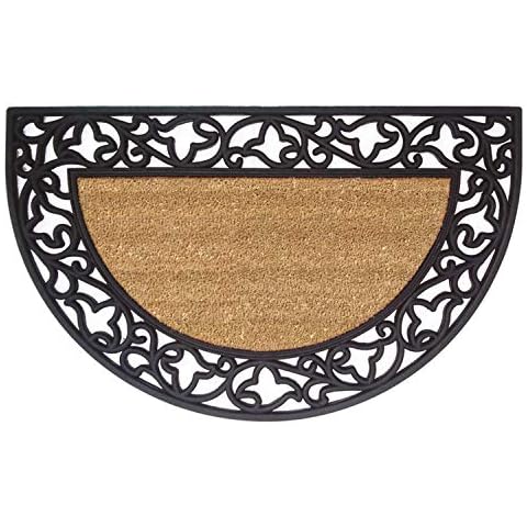 Nedia Home 18022 Rubber Coir Doormat Acanthus, Plain - 22" x 36" Cover