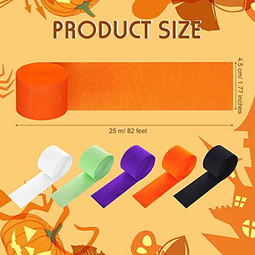 15 Rolls Halloween Crepe Paper Streamer Colorful Party Streamer Paper 1230 Feet Crepe Paper Decorations For Baby Shower Birthday Festival Art Project Diy (Orange, Purple, Black, White And Green) #TOP3