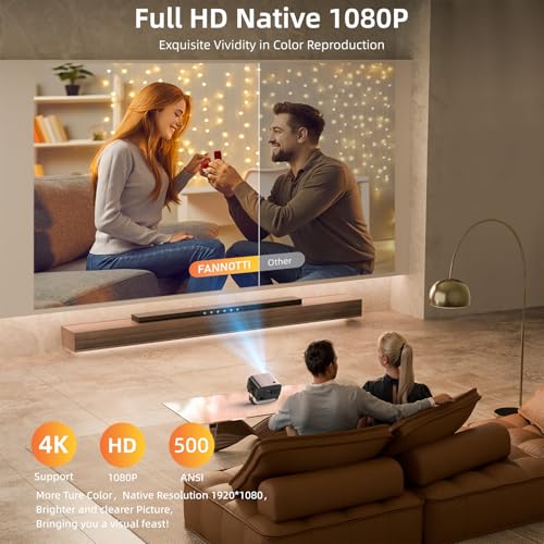 Image of Smart Projector with WIFI and Bluetooth, 800ANSI Native 1080P Portable Projector Built-in Apps, Auto Keystone & Electric Focus Movie Projector for Home Theater Compatible with IOS /Android /HD