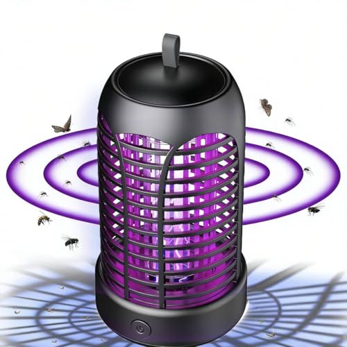 Lampe Anti Moustique,Anti Moustique Interieur Exterieur,Professionnel Anti Moustique,Lampe Mouche Eléctrique,Piège à Insectes Volants,Efficace Portée pour Intérieur et Extérieur,avec éclairage LED
