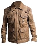 Cuir 100 % véritable. Feather Skin Veste en cuir pour homme The Expendables 2 Jason Statham - Noir - s\'adapte à Brustgröße 108 cm