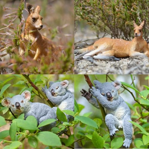 TOYMANY 7 Stück Australische Wild Tiere-Figuren Set Safari Spielfiguren Spielzeug Dschungeltier-Figuren Känguru Koala Tierfigur Plastiktiere Zoo Dschungel Wald, zum Spielen oder als Deko