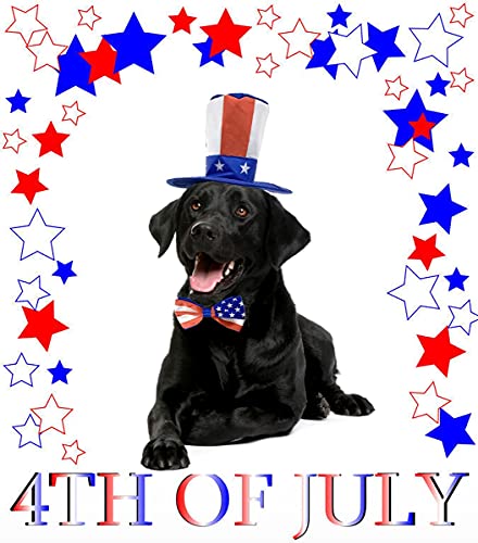 Vehomy pet dog independence day costume - uncle sam dog top hat and american flag dog bow tie collar 4th july pet hat and collar costume supplies for dogs cats puppy kitten (2pcs) 2 Vehomy pet dog independence day costume - uncle sam dog top hat and american flag dog bow tie collar 4th july pet hat and collar costume supplies for dogs cats puppy kitten (2pcs) - image 3