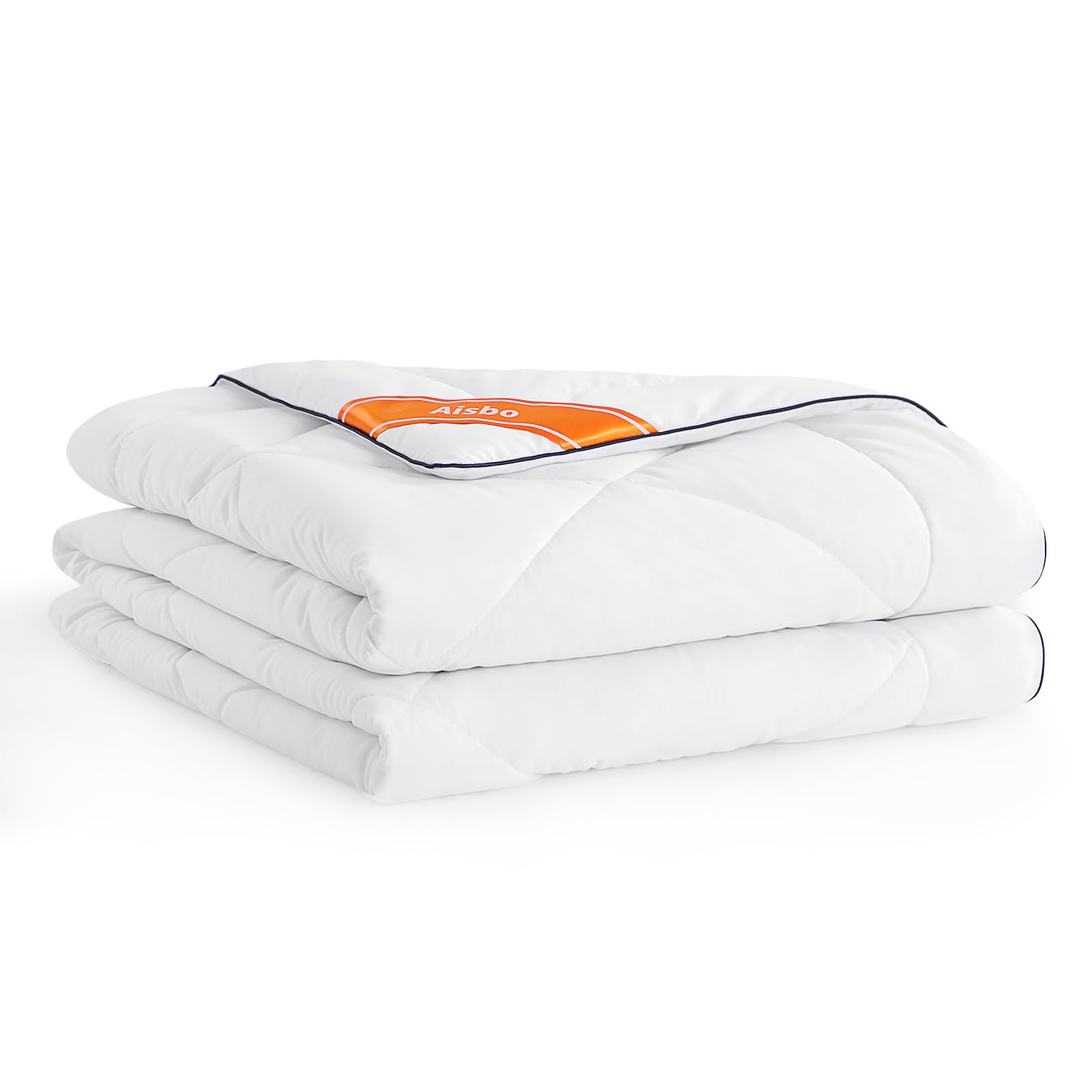 Aisbo Couette Été 200x200 Légère - Couette Ete 2 Personnes 150gsm Douce, Édredon Matelassée Ondulée avec 6 Boucles d'angle et Côté Cousues, Couverture Facile à l'Entretien