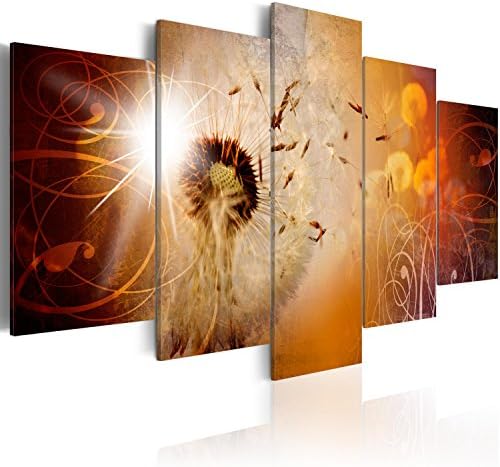 murando Canvas Wall Art Abstract Flowers 200x100 cm / 79"x40" - 5 pcs Non-woven Canvas Prints Image Framed Artwork Painting Picture Photo Home Decoration Dandelion a-C-0087-b-n