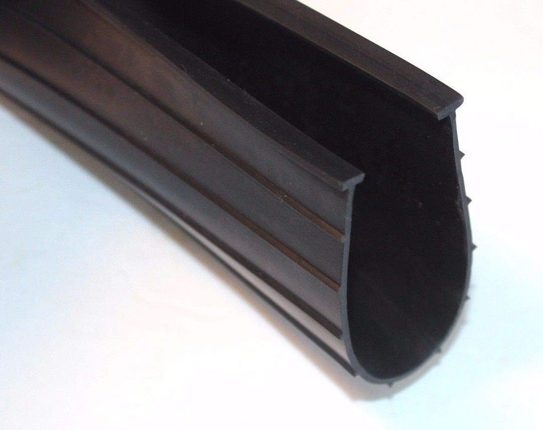 6" T-Style Premium Rubber Garage Door Bottom Weather Seal 1/4" 'T' Style in Black - 9' Wide Door
