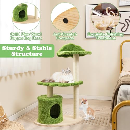 Torre para gatos madera moderna 38 pulgadas para interiores miniatura 6