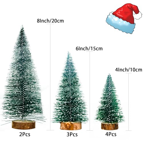 9 Stück Mini Weihnachtsbaum, Grün Mini Tannenbaum, Tannenbaum Deko Klein, Weihnachtsbasteln Set in 10/15/20CM, Weihnachtsdeko Zum Basteln for Tischdeko, DIY, Schaufenster