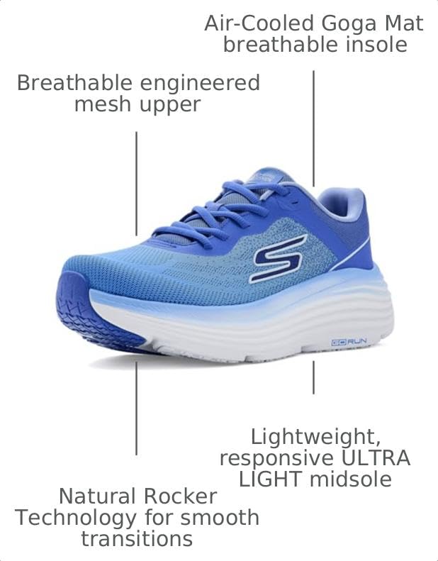 Image of Skechers Women's Max Cushioning Endeavour Ardena Sneaker | Max Cushioning, Air-Cooled Goga Mat Insole, Ultra Light Midsole, Natural Rocker Technology, Machine Washable