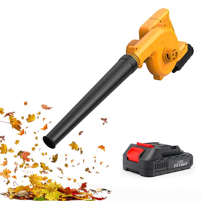Cordless Leaf Blower, 21V Powerful Electric Leaf Blower, 18000RPM Lightweight Leaf Blower for Lawn Care, Patio, Blowing Leaves
