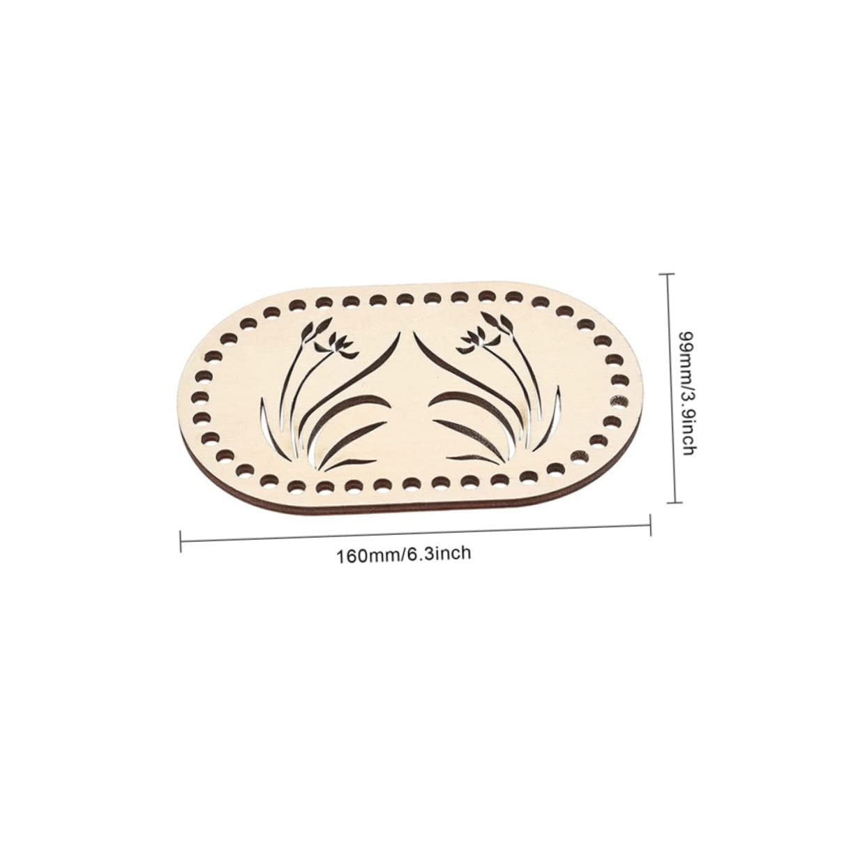 OHPHCALL 2Pcs Wooden Bag Bottoms with Grass Pattern DIY Crochet Supplies for Custom Bags Baskets Smooth Surface Durable Design for Crafting Present Making