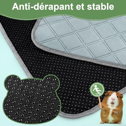 Tapis anti-urine cochon d'inde réutilisable absorbant cage 2pcs - 7