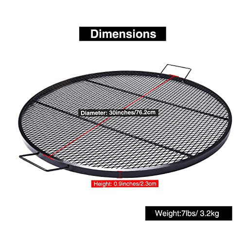 Campmax X-Marks Fire Pit Cooking Grill Grates, Heavy-Duty Outdoor Round Campfire Bbq Grill, Camping Cookware, Black 30 Inch #TOP1