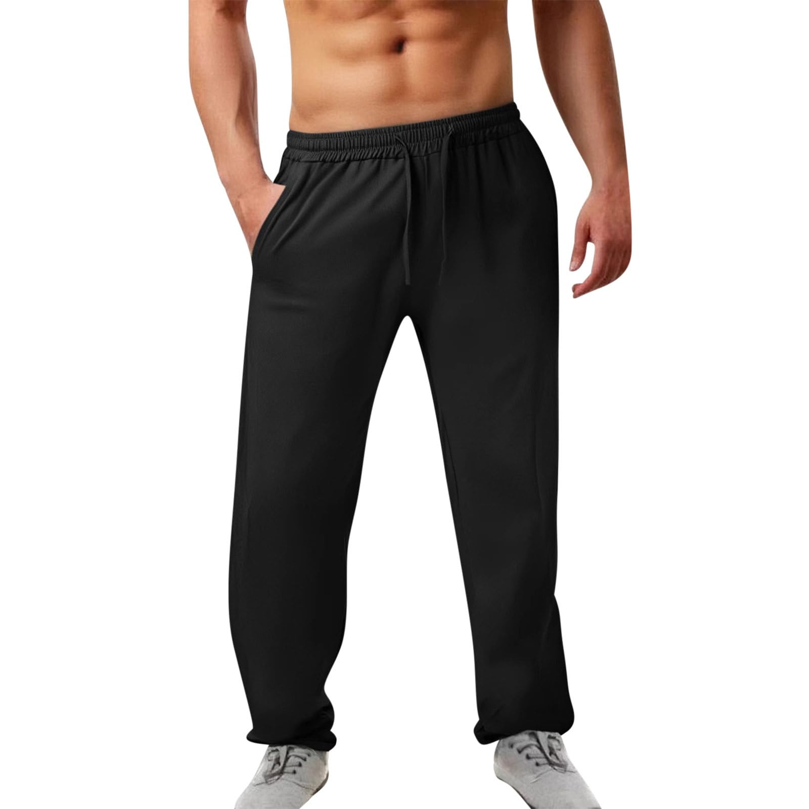 Sweatpants for Men Drawstring Elastic Bottom Sweatpants Athletic Lightweight Joggers Soft Running Pants 2025