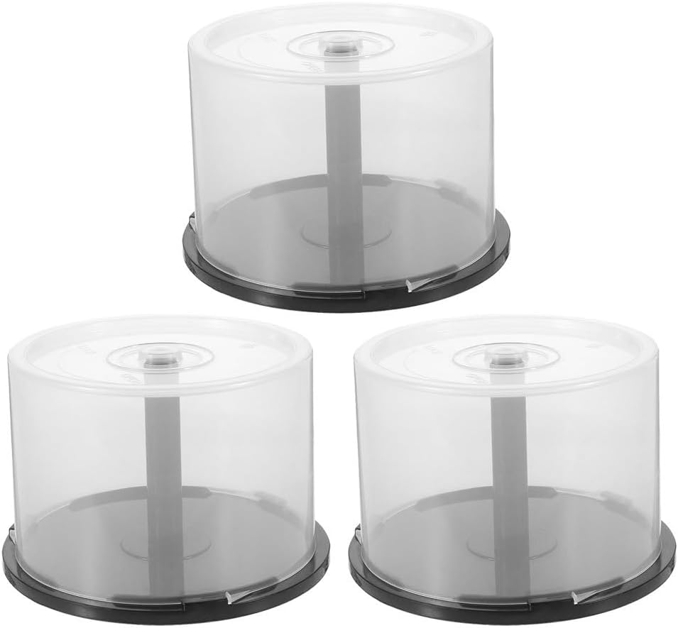 Cd Spindle Storage Rack Round Plastic Disc Organizer Empty DVD Bucket Slim Stackable Case Storage Tower