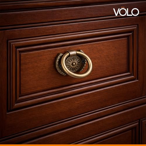 Image of VOLO Antique Finish Cabinet Knob /Kadi - Pull Knobs for Drawers, Wardrobes & Cupboards | Ideal for Kitchen & Home | Pack of 2 (Kadi-19)
