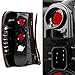 AKKON - For 1999-2004 Grand Cherokee Dual LED Projector Black Headlights + Dark Red Tail Light Lamp