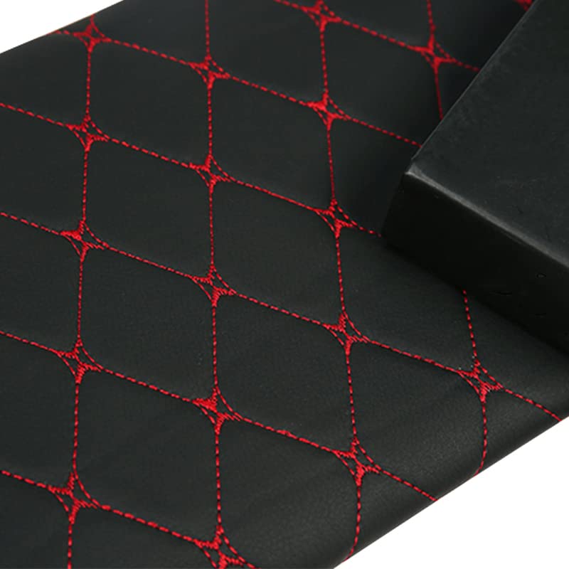 Tissu simili cuir matelassé épais noir de qualité supérieure pour sellerie et DIY