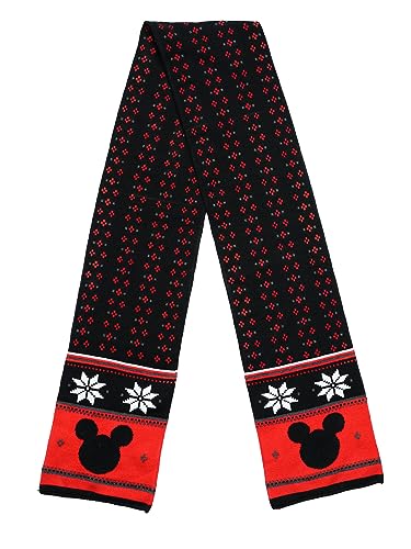 Disney Adult Scarf Mickey Minnie Mouse Skellington Print Knit Winter Unisex
