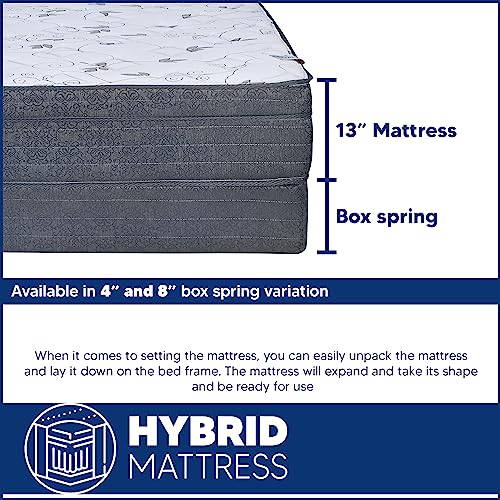 Nutan 12" Twin Size Mattress And Box Spring - Euro Top Firm Foam Encased/Orthopedic Support For A Restful Night, No Assembly Required 38X74 #TOP5