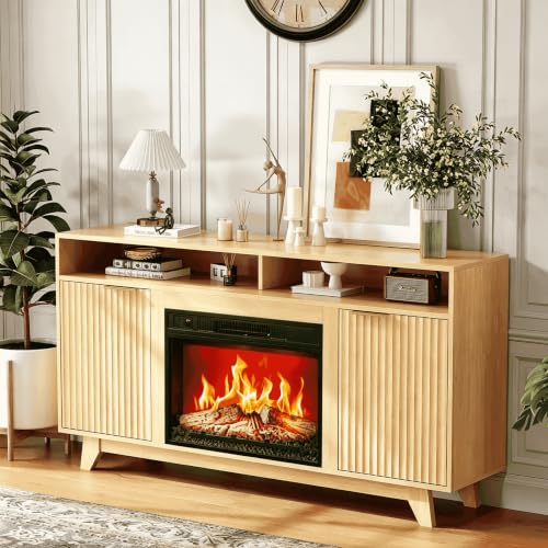 VINGLI 70-Inch Fireplace TV Stand with Heater