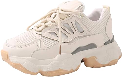 Amazon Affar レディース 厚底スニーカー ファッジョン シークレットシューズ 厚底シューズ 白 韓国 レディースシューズ ランニングシューズ おしゃれ 通勤 レースアップ