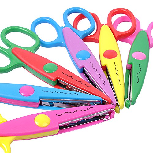 UCEC Craft Scissors Decorative Edge, Zig Zag Scissors for Crafting, 6 Pack
