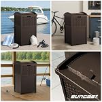 Suncast 33 Gallon Commercial Outdoor Trashcan Hideaway with Lid for 30 to 33 Gallon Trash Bags for Garage, Backyard, or Garden, Brown - Image 5