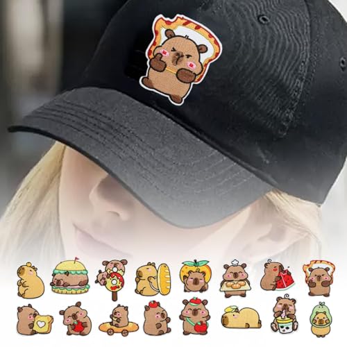 Parches de Bordado para Ropa - 16 Parches de Capibara para Ropa | Adhesivos Estéticos De Reparación Accesorios Unisex Para Chaquetas - imagen 3