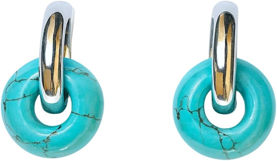 Orecchini a Cerchio Donna Placcati Oro o Platino con Pietre Naturali – Orecchini Pendenti