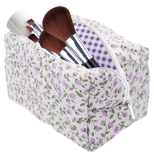 LUHOCIY Make Up Bag, Borsa Trucco, Borsa Cosmetica da Viaggio, necessaire donna, trousse donna, In Morbido Materiale i Cotone con Cerniera per Contenere Vari Utensili per il Trucco