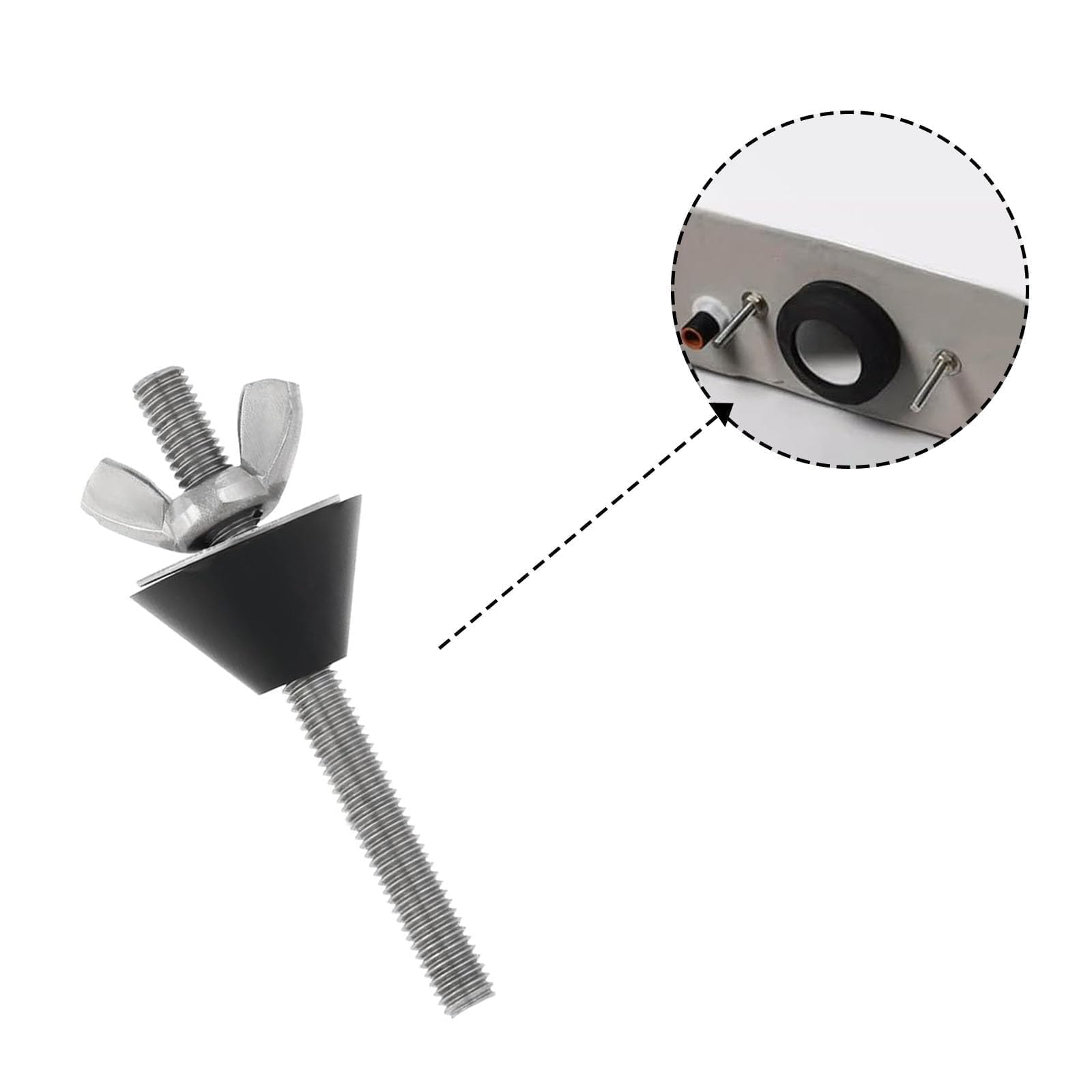 GIONAR 4 Sets M6x70mm Toilet Seat Hinge Repair Kit, Stainless Steel Toilet Seat Fittings, Non-Slip Toilet Seat Fixing Set - Image 4