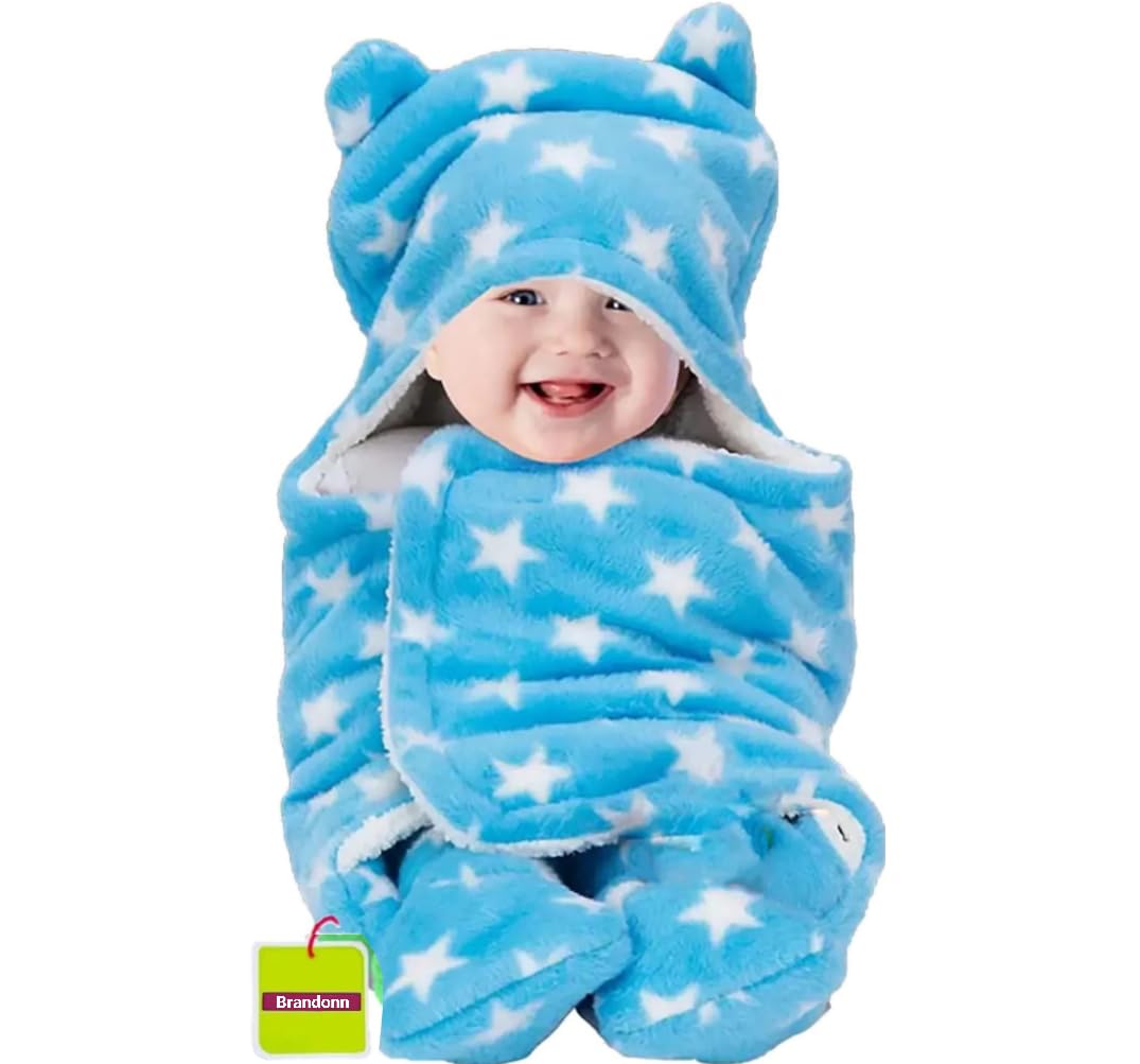 Swissberry Baby Blanket Newborn Combo Pack of Wearable Swaddle Wrapper Pack of 1, Blue