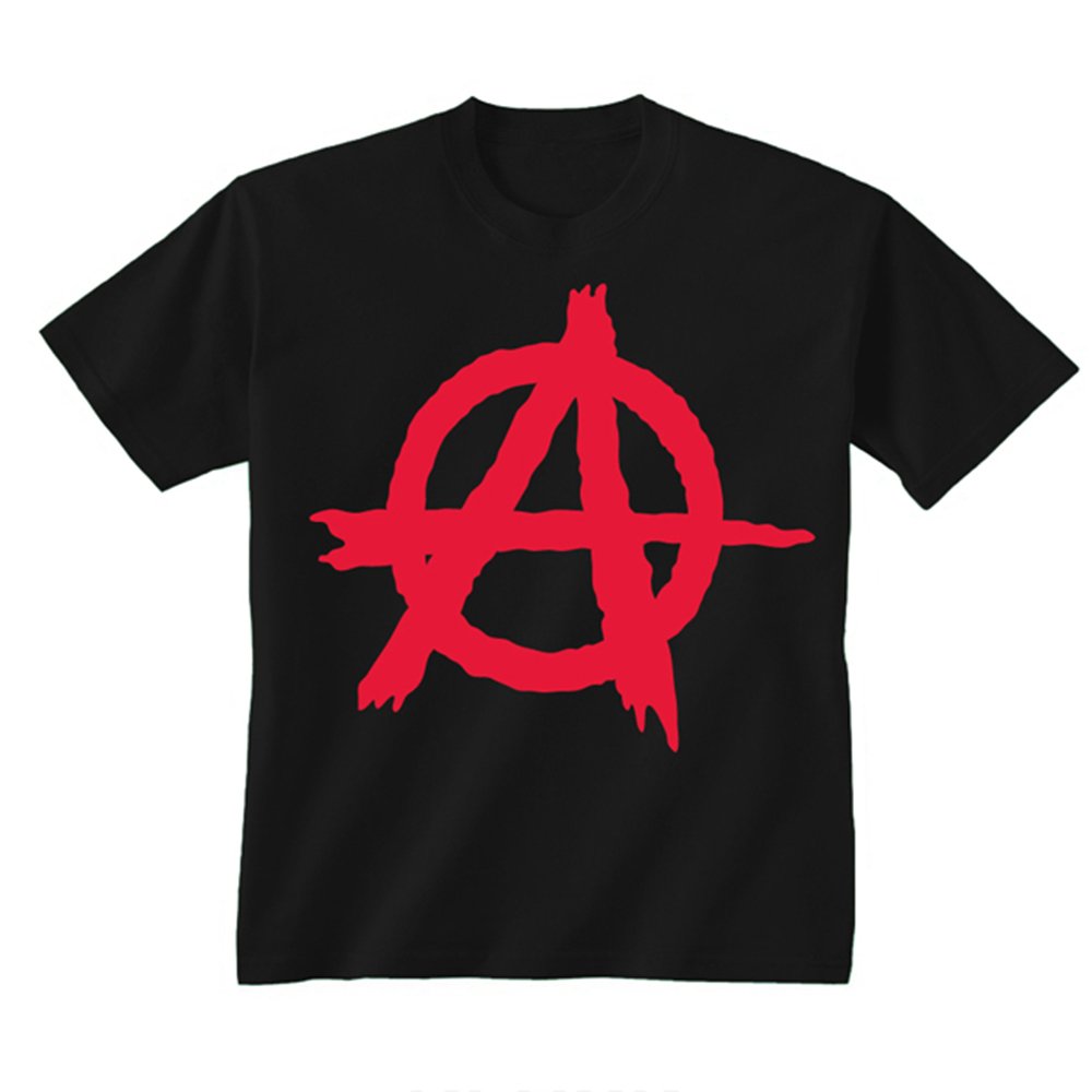 Flip Black Youth Kids Childrens Anarchy Symbol Punk T-Shirt 9-11 Years (L)
